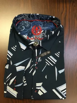 Au Noir MARNIX Dress Shirt Navy/White