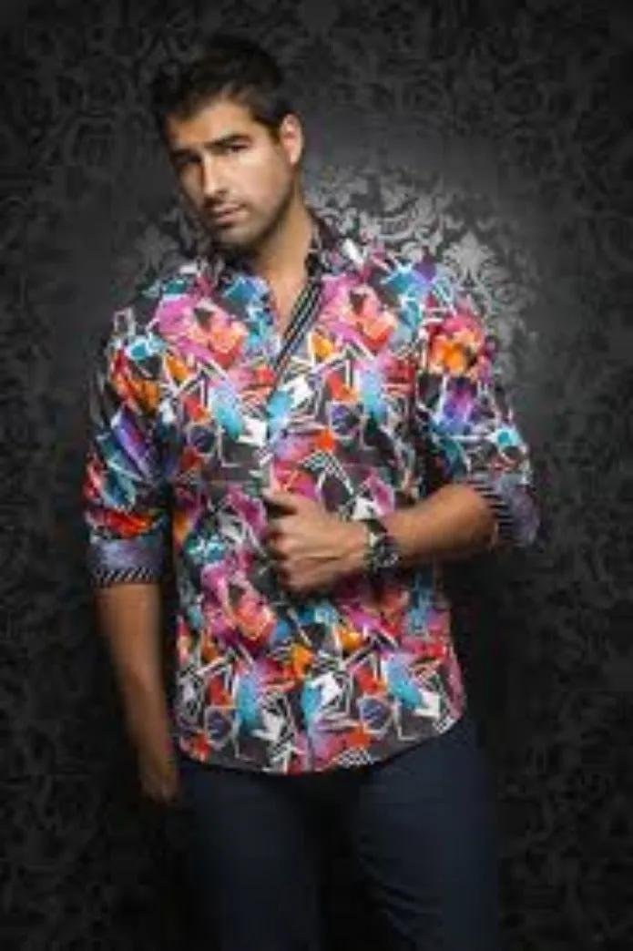Au Noir Morelos Dress Shirt Black Multi