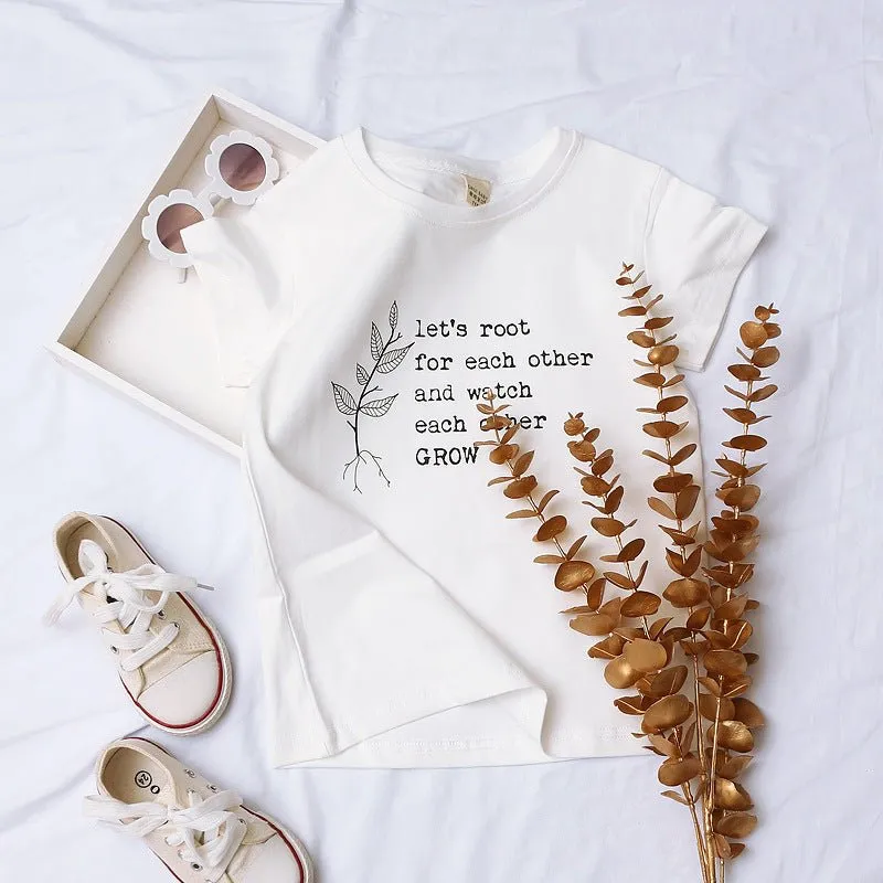Baby/Toddler's Letter Print White T-shirt