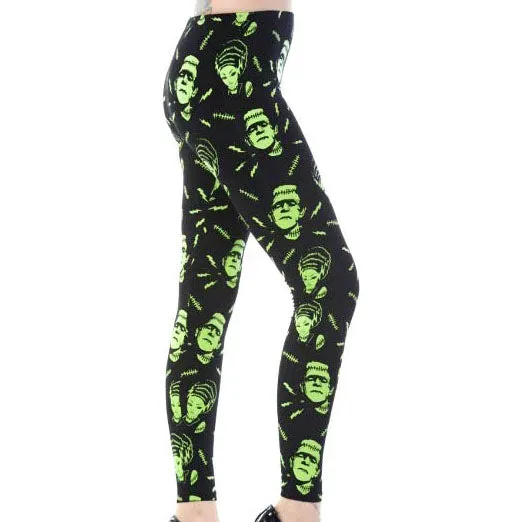 Banned Black and Green Frankenstein Leggings