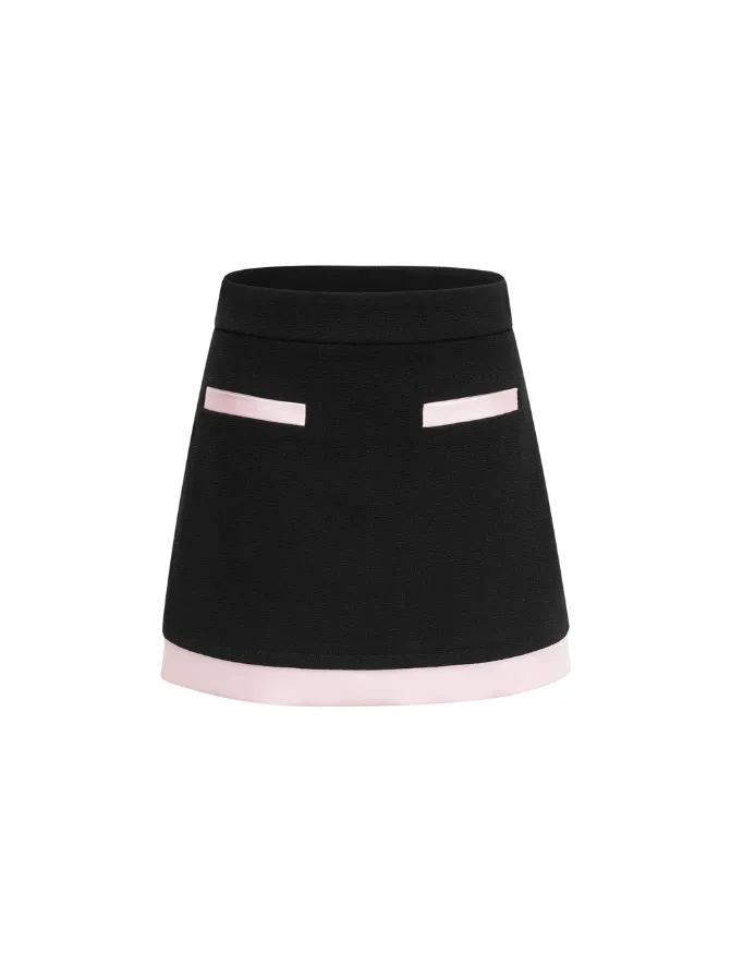 BLAIR Tweed Matching mini Skirt - Black