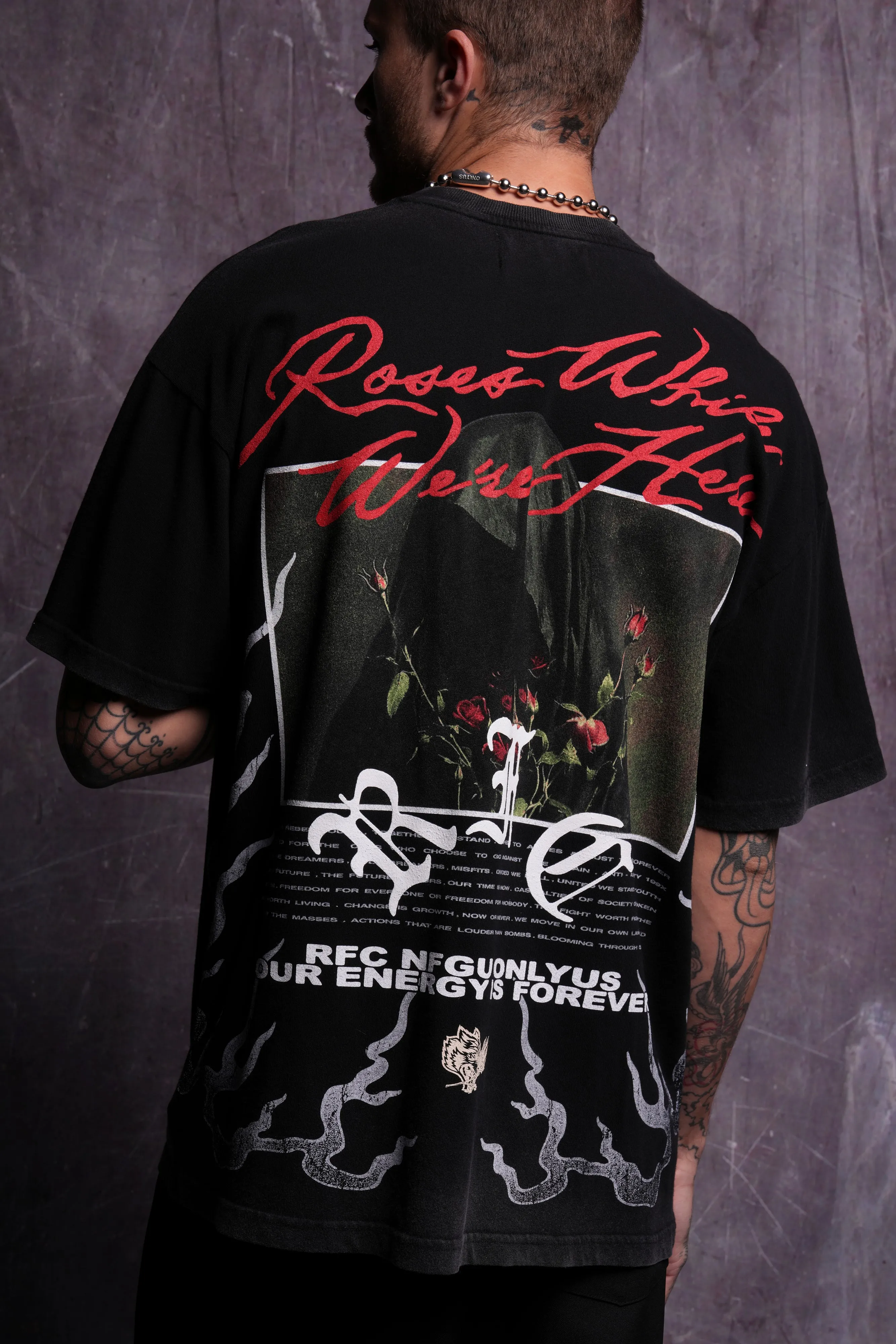 Bloom Through Fire "Premium" Oversized Tee in Black