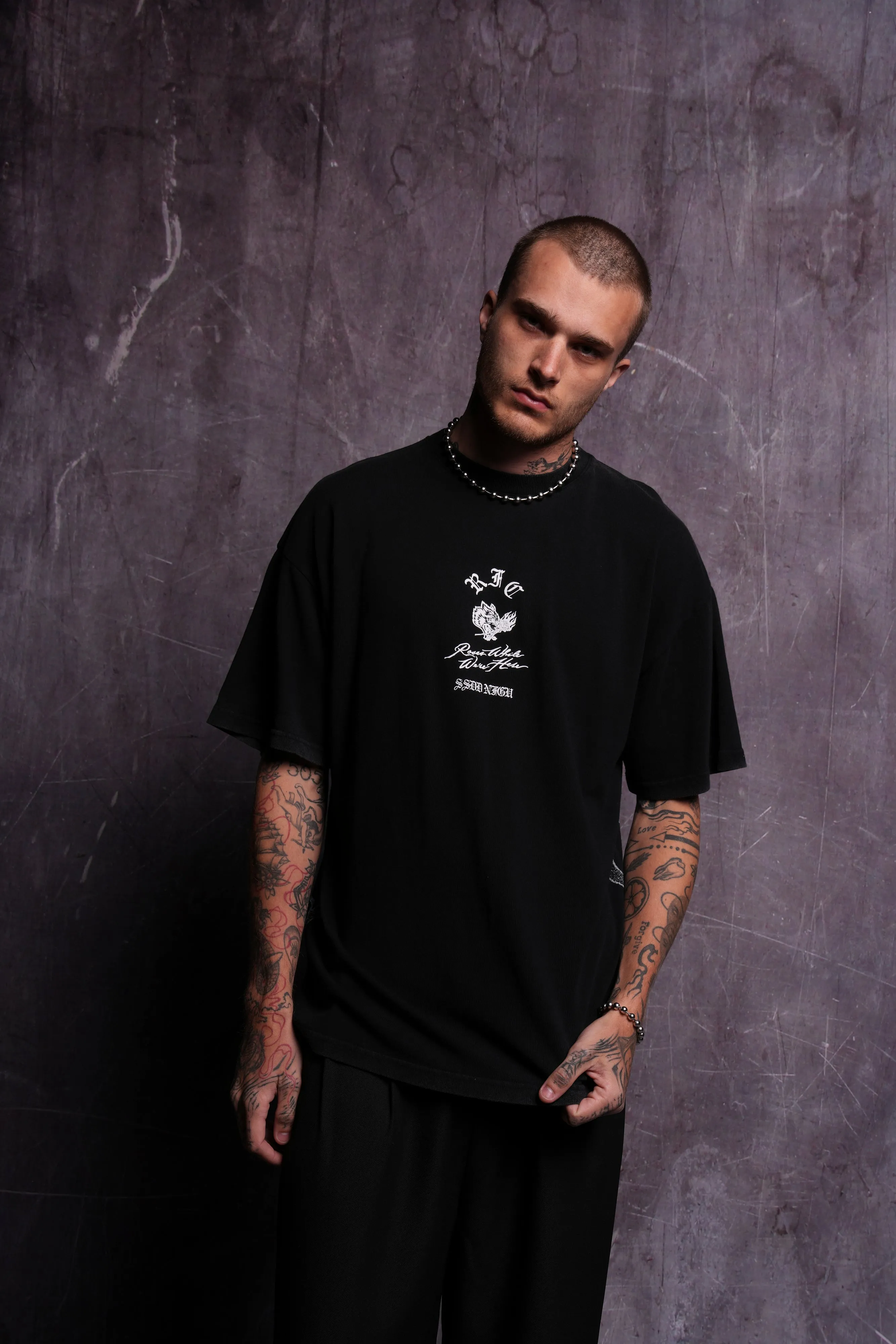 Bloom Through Fire "Premium" Oversized Tee in Black