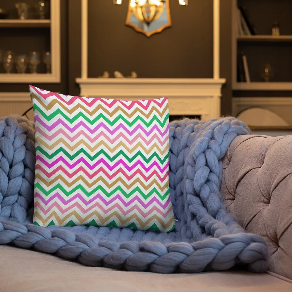 Colorful Chevron Throw Pillow