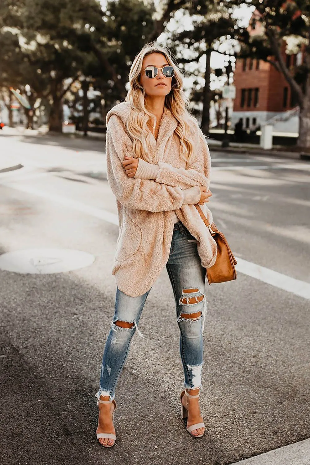Cozy Pocketed Hooded Cardigan Coat
