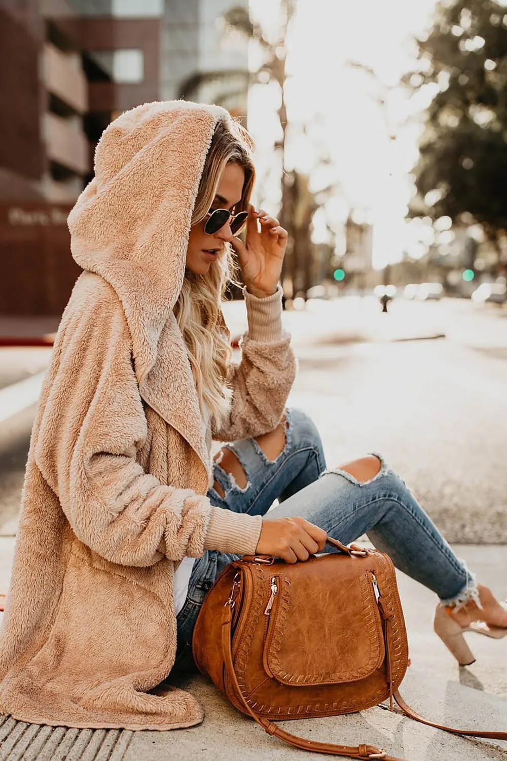Cozy Pocketed Hooded Cardigan Coat