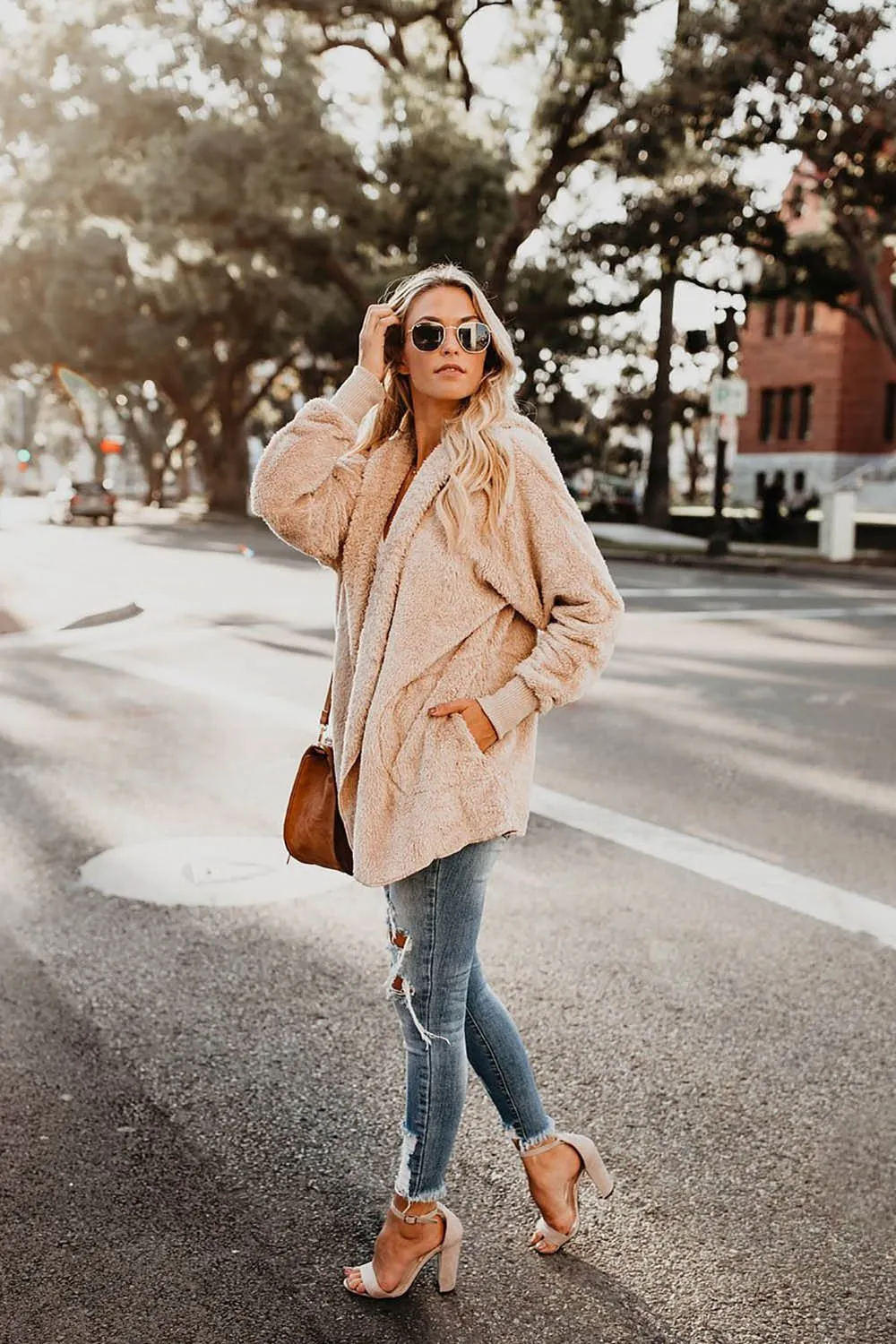 Cozy Pocketed Hooded Cardigan Coat