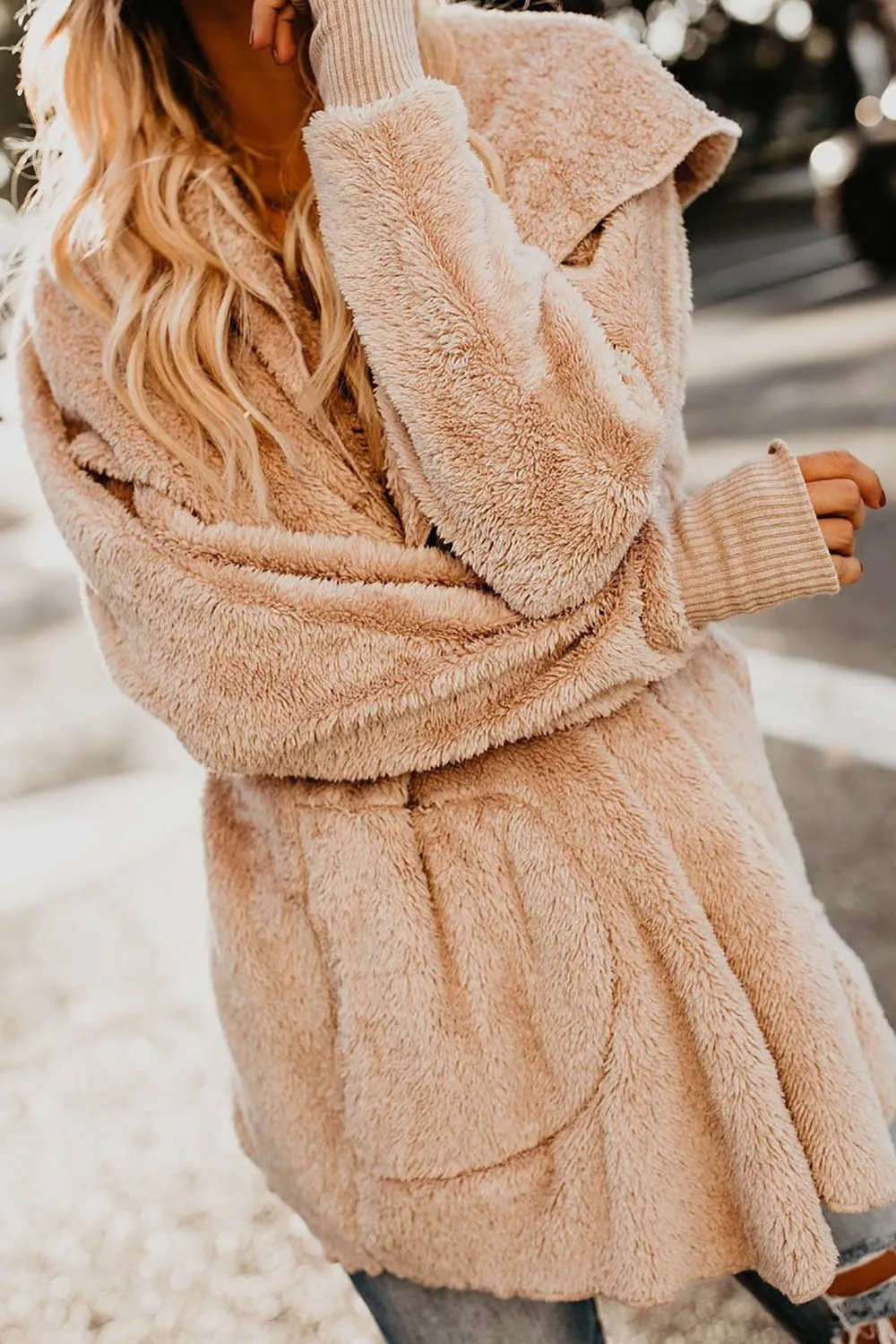 Cozy Pocketed Hooded Cardigan Coat
