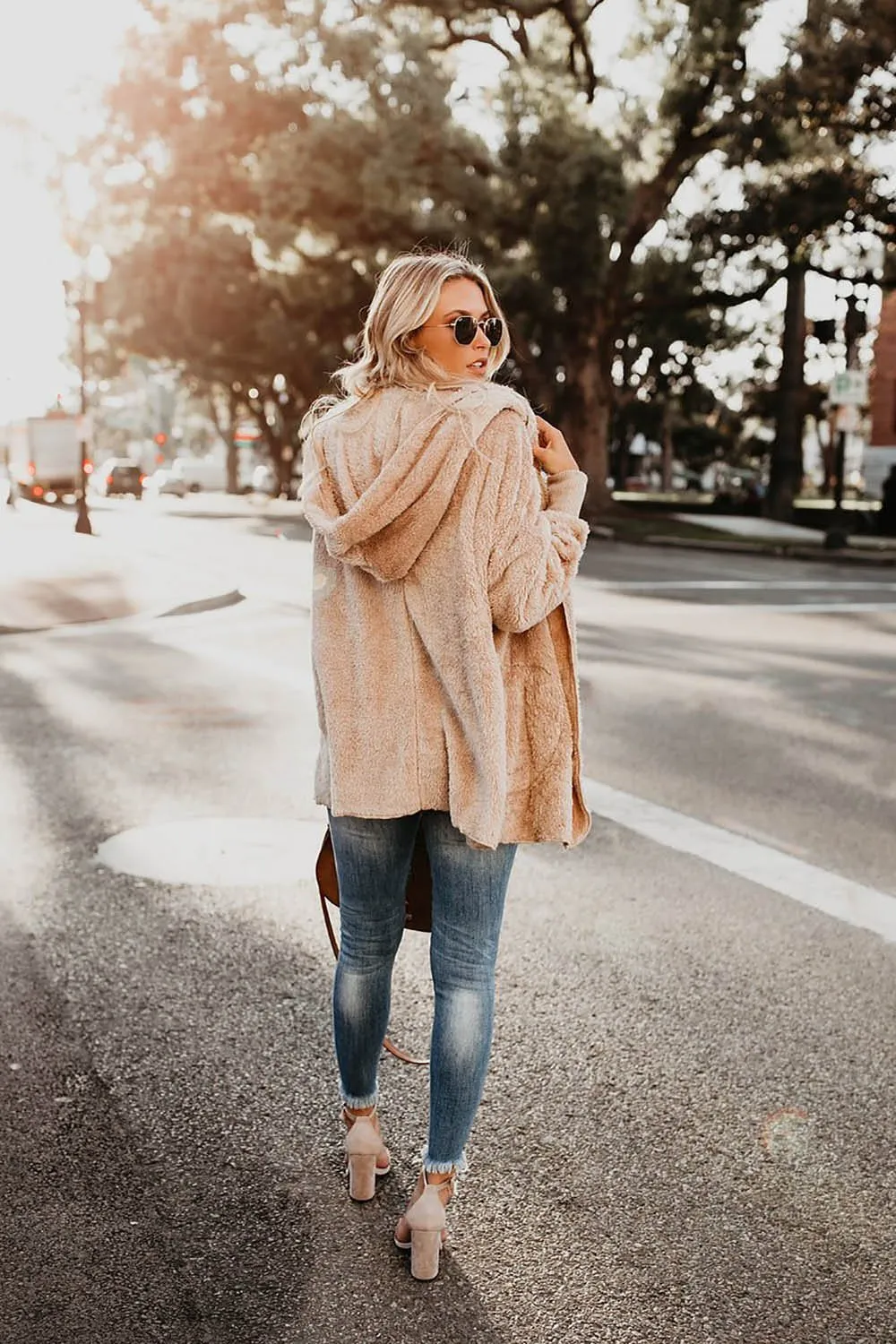 Cozy Pocketed Hooded Cardigan Coat