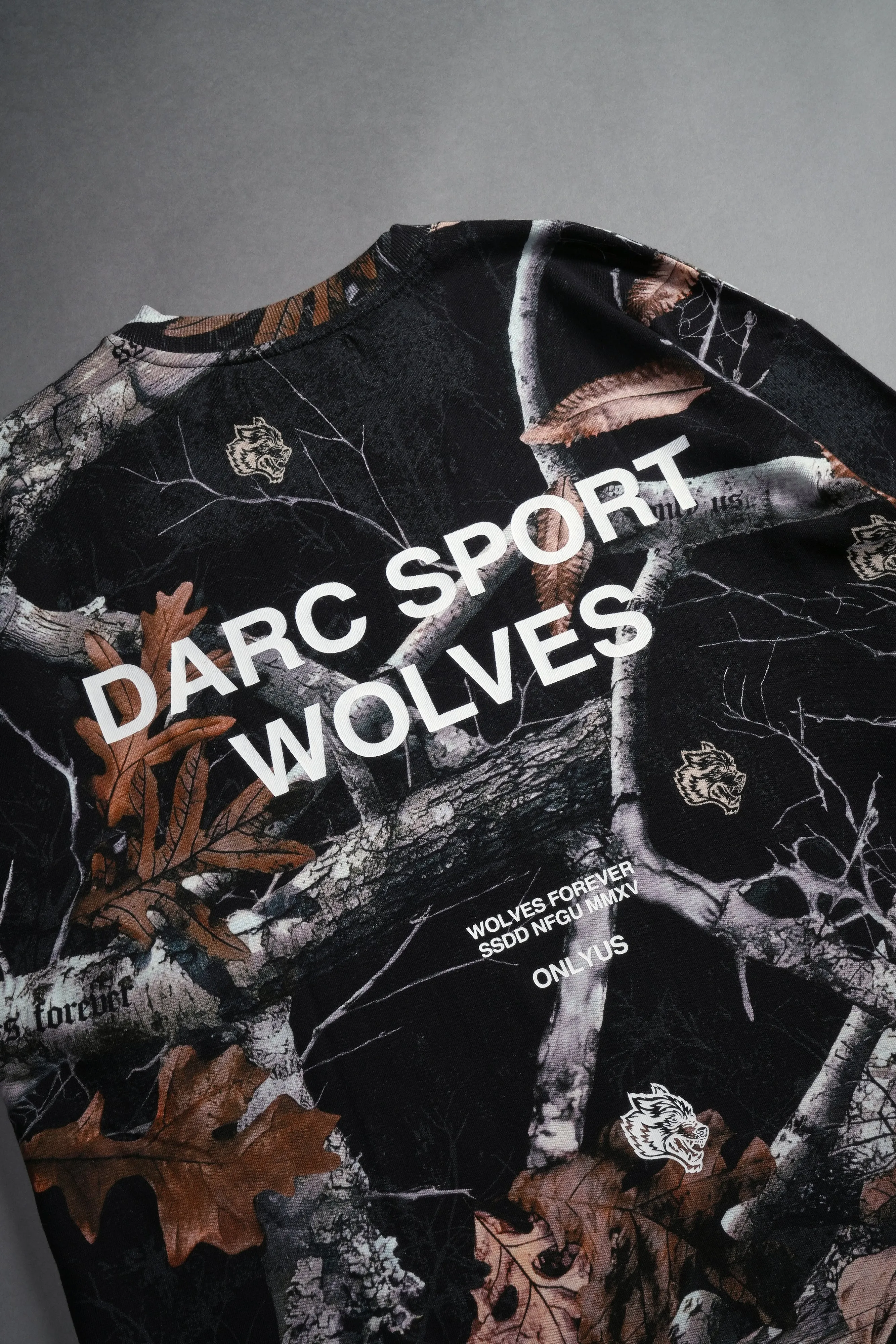 Darc Sport Wolves "Premium" Box Cut Tee in Darc Woodland Camo