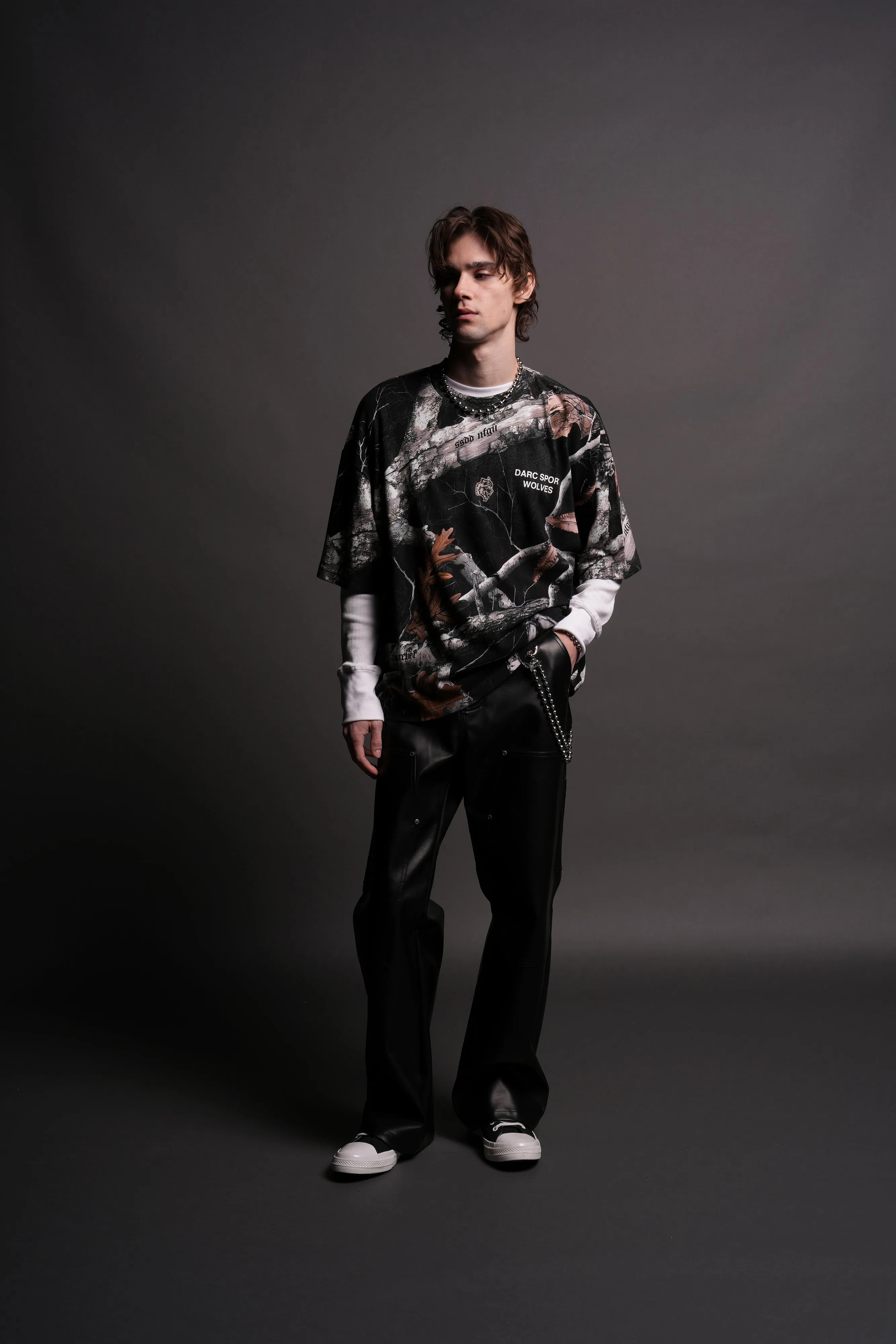Darc Sport Wolves "Premium" Box Cut Tee in Darc Woodland Camo