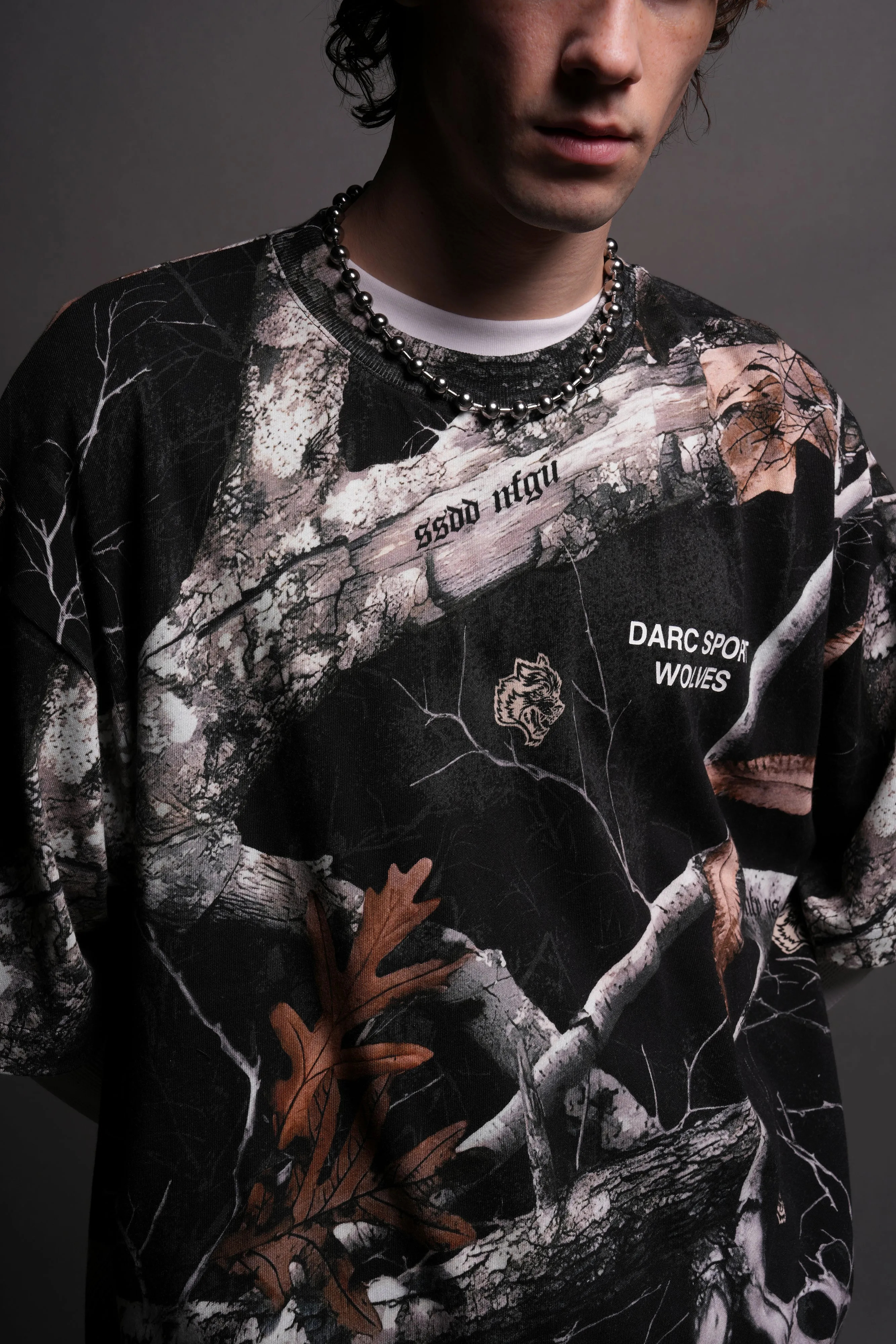 Darc Sport Wolves "Premium" Box Cut Tee in Darc Woodland Camo