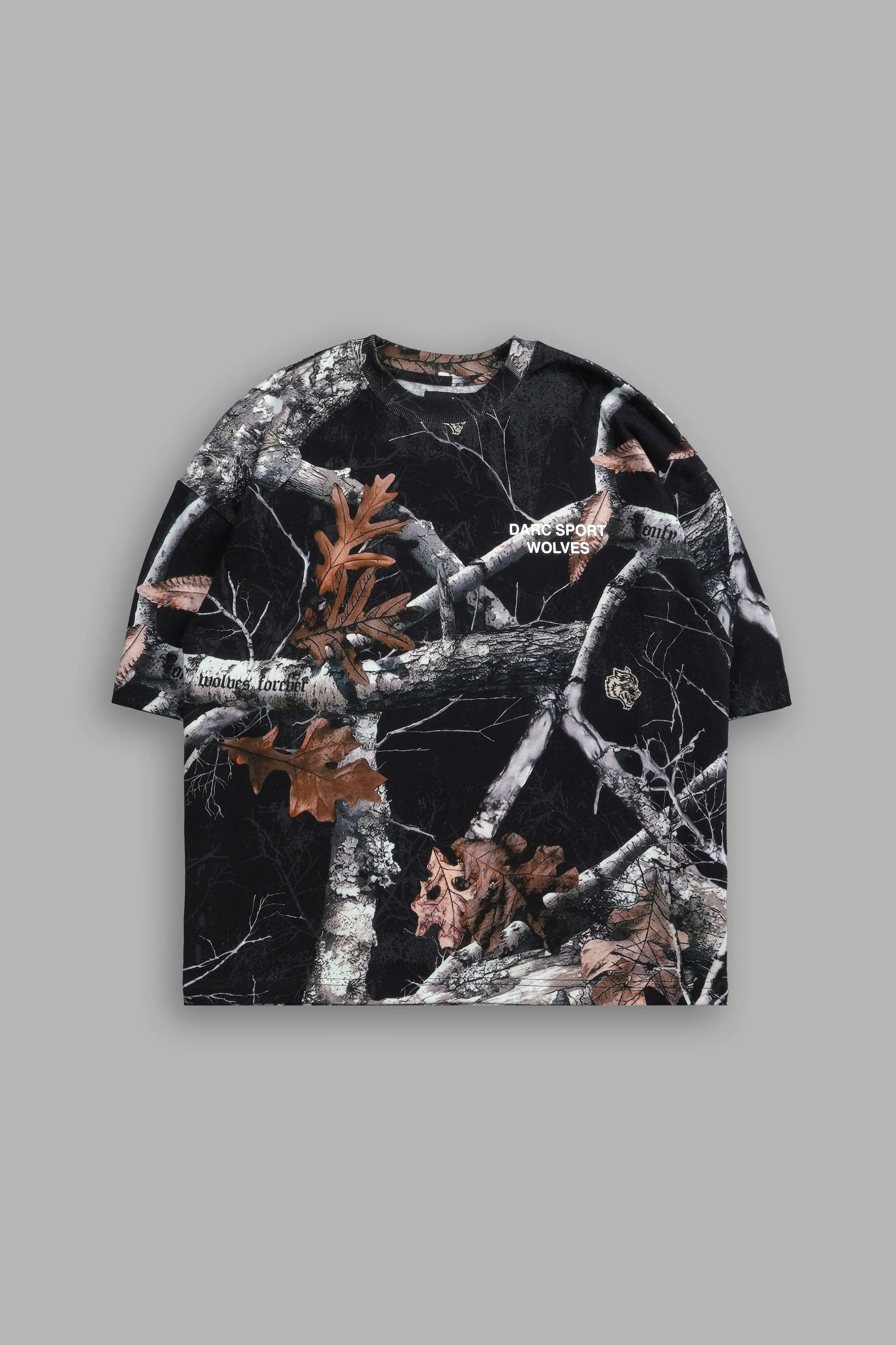 Darc Sport Wolves "Premium" Box Cut Tee in Darc Woodland Camo