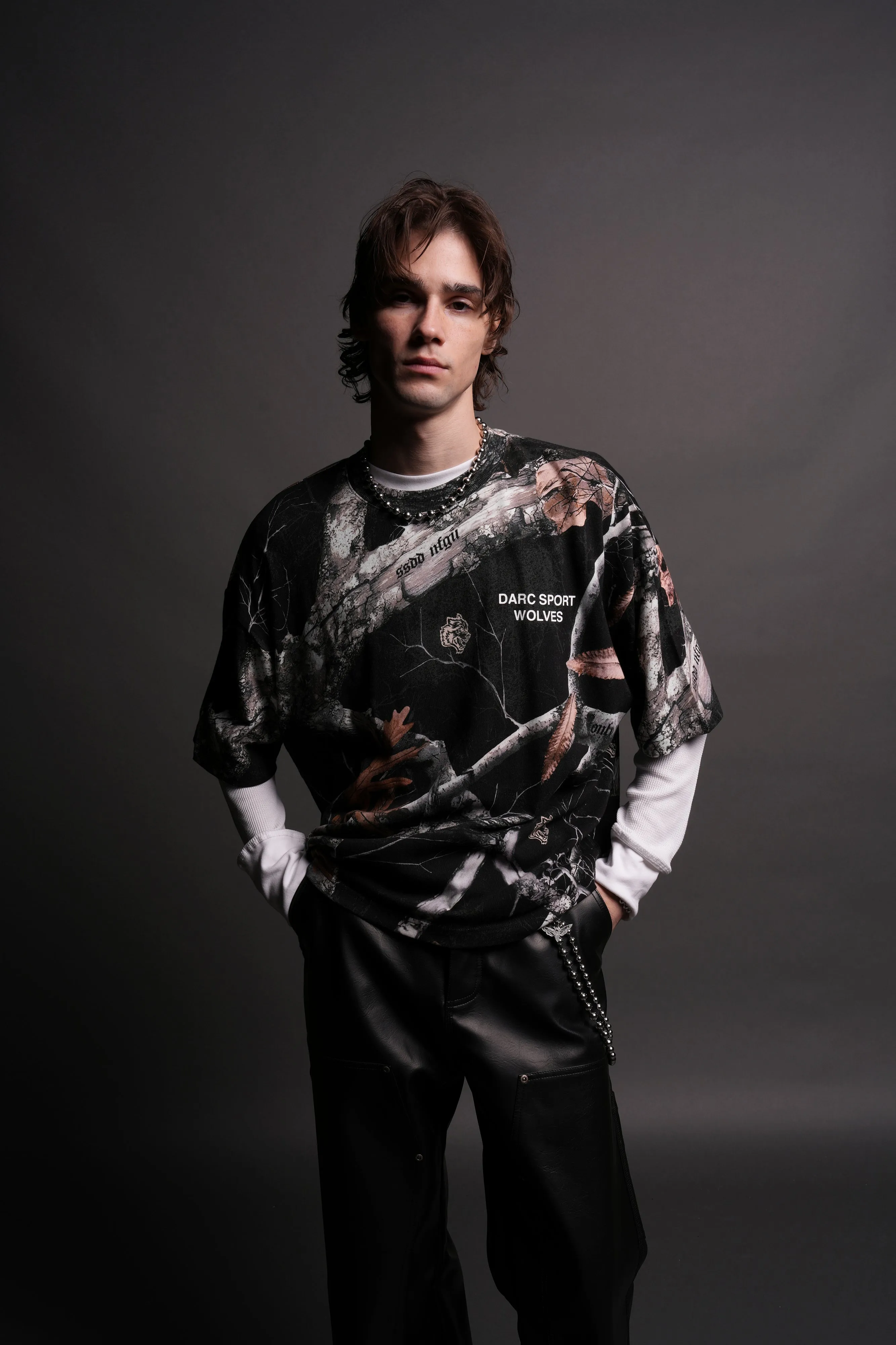 Darc Sport Wolves "Premium" Box Cut Tee in Darc Woodland Camo