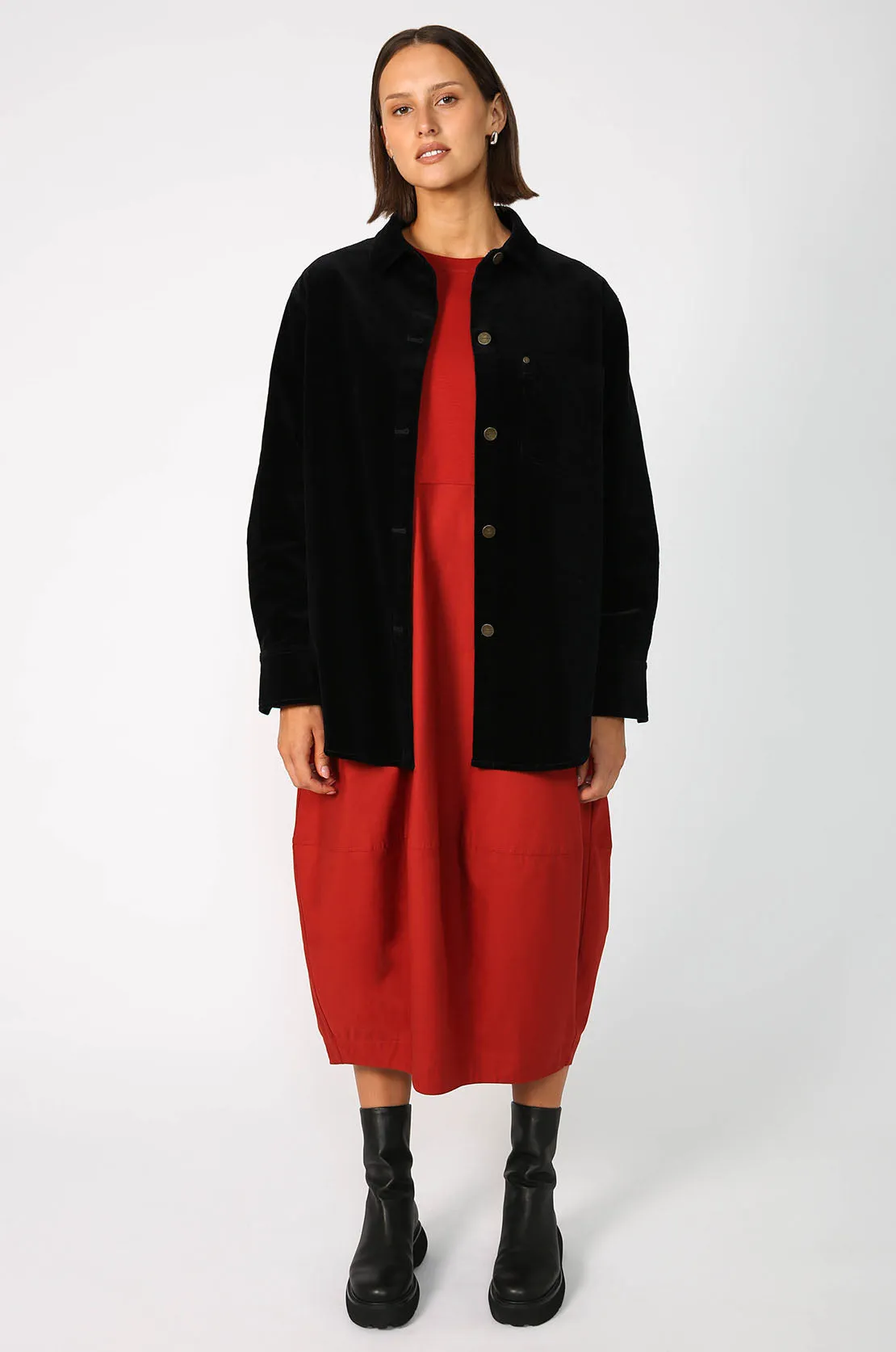 headspin longsleeve dress / burnt ochre