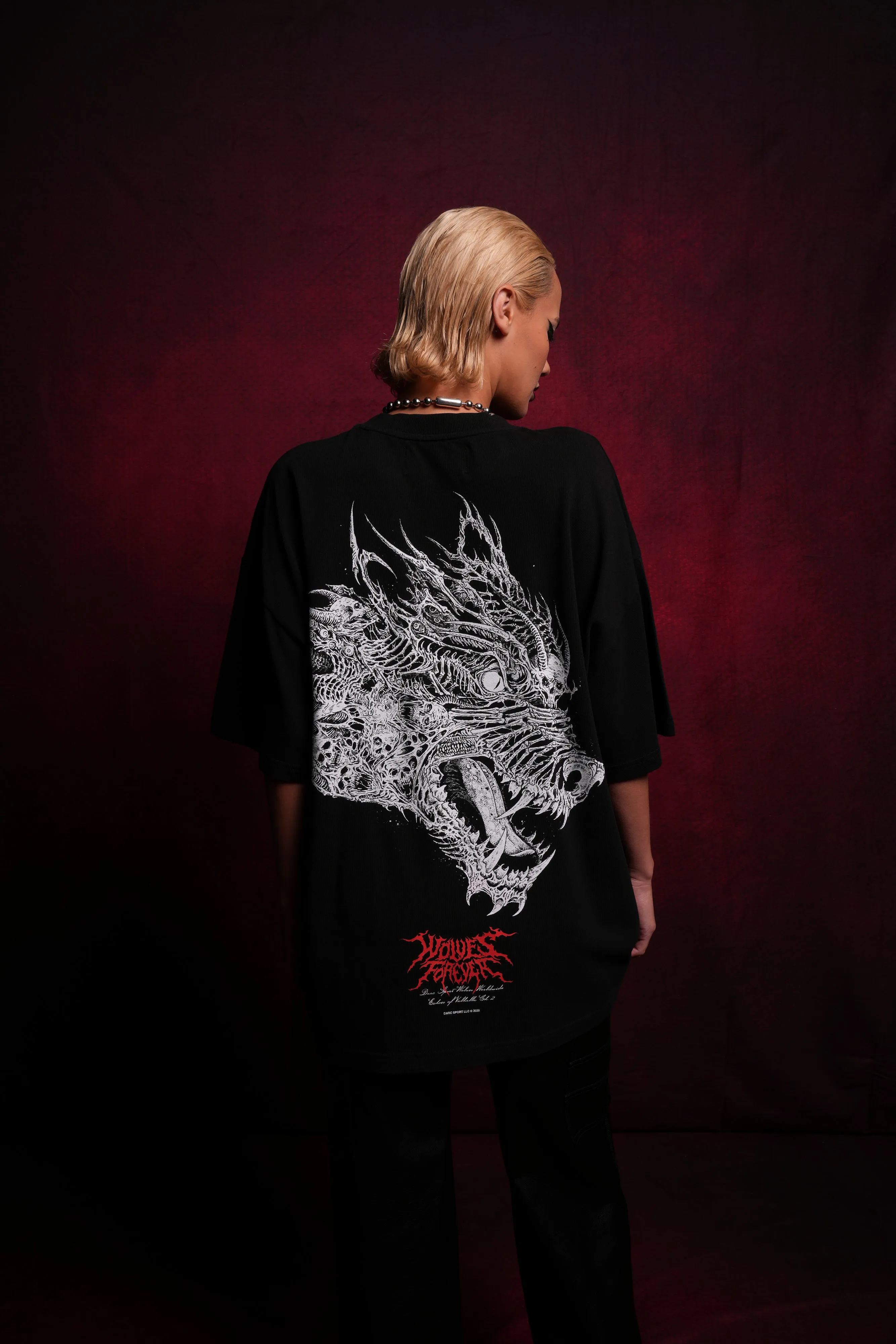 Hesh Wolf "Premium" Oversized Tee in Black