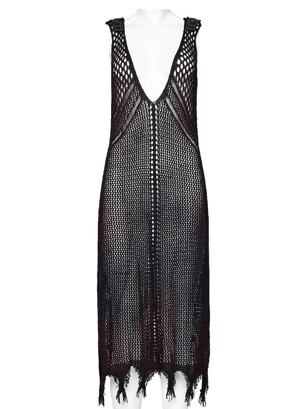 Knitted Hollow Techwear Dress - Post-Apocalyptic Style