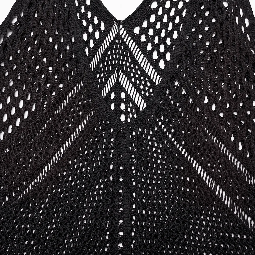 Knitted Hollow Techwear Dress - Post-Apocalyptic Style