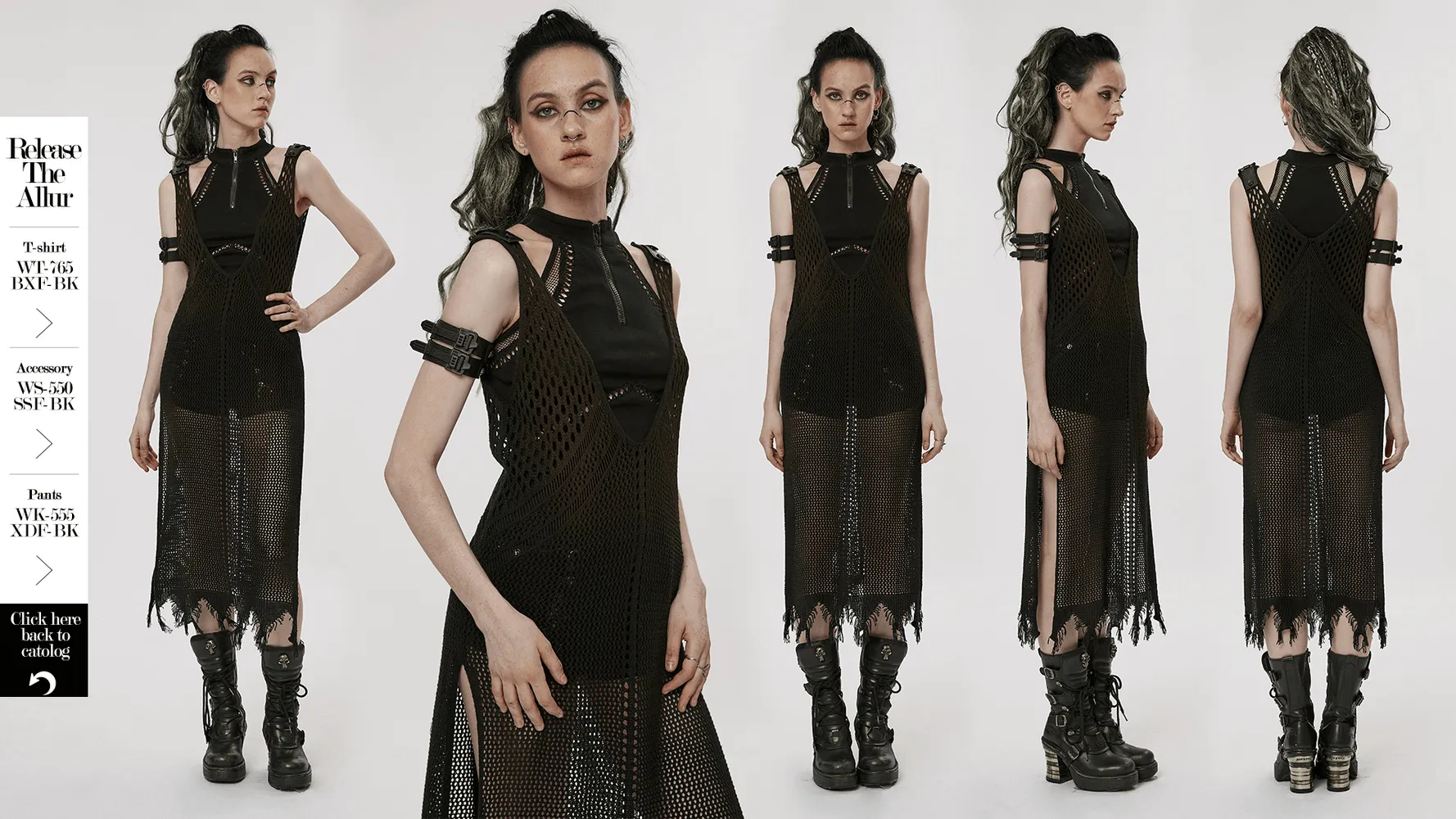 Knitted Hollow Techwear Dress - Post-Apocalyptic Style