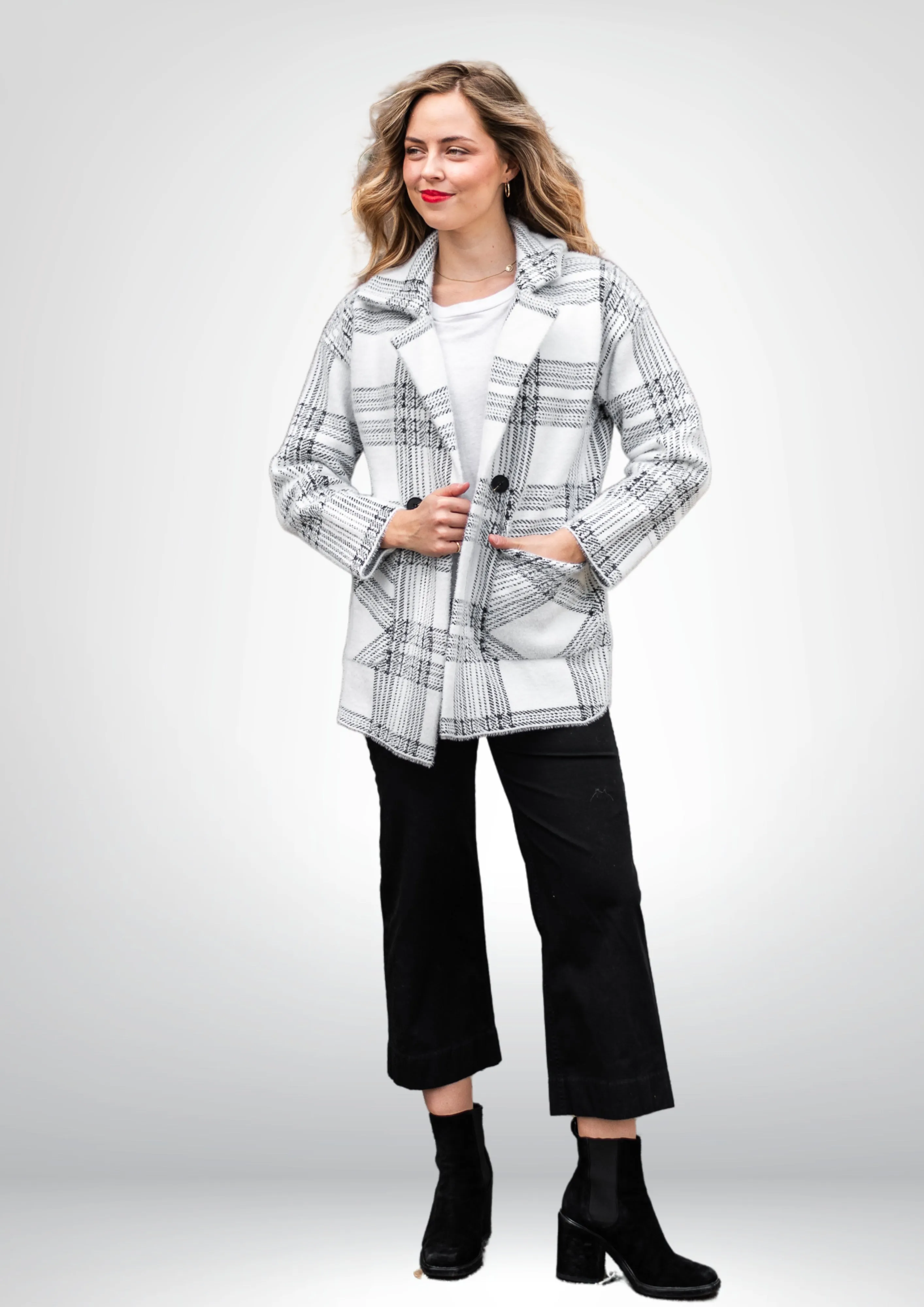 Lana Soft Coatigan | BLK-WHT