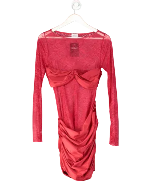 Oh Polly Red Eliette Draped Mini Dress UK 12