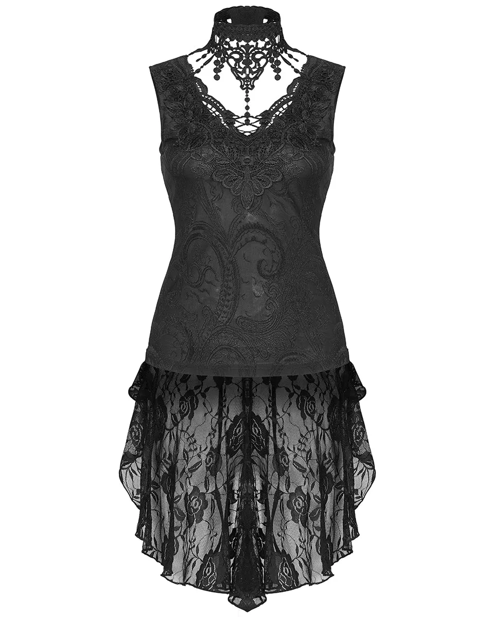 Punk Rave Asterleine Womens Tailed Gothic Tank Top - Black