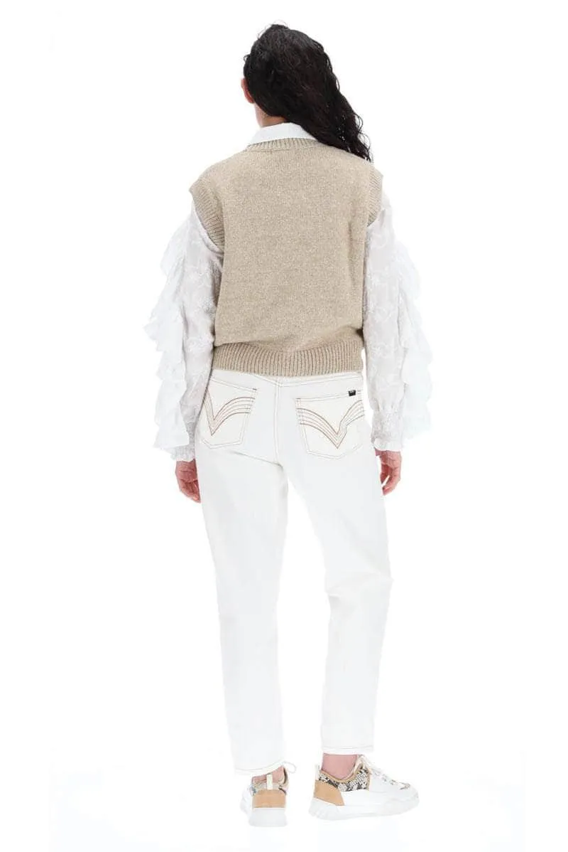 Regina Vest Beige Speckle