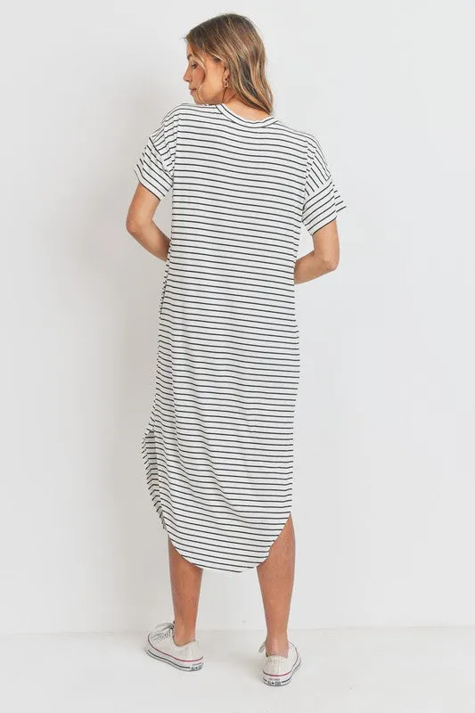 Ribbed Lines Midi Dress
