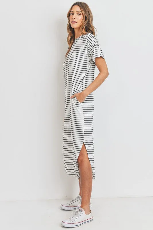 Ribbed Lines Midi Dress