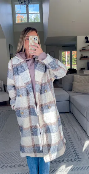 Teddy Longline Coat // Silver Mix