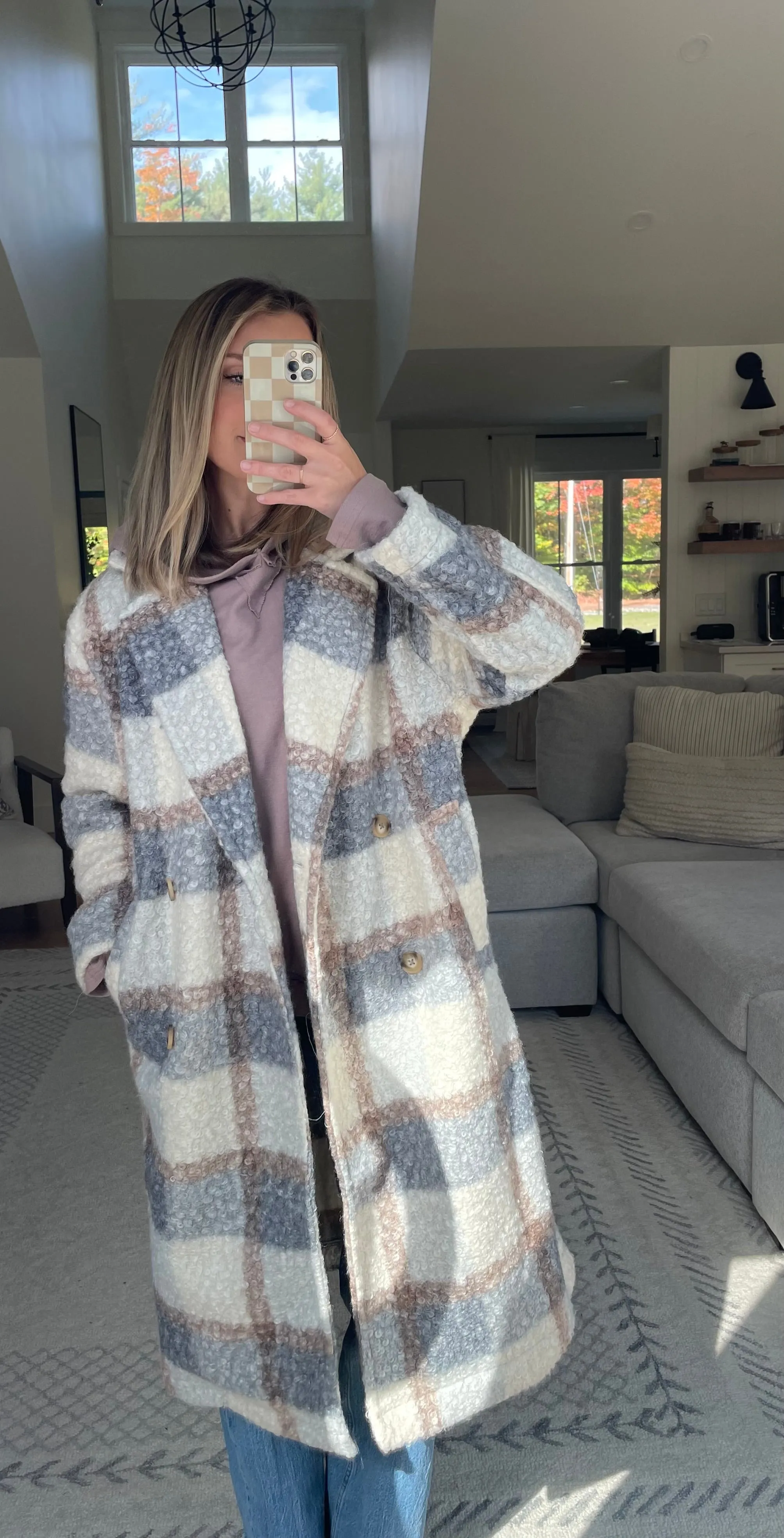 Teddy Longline Coat // Silver Mix