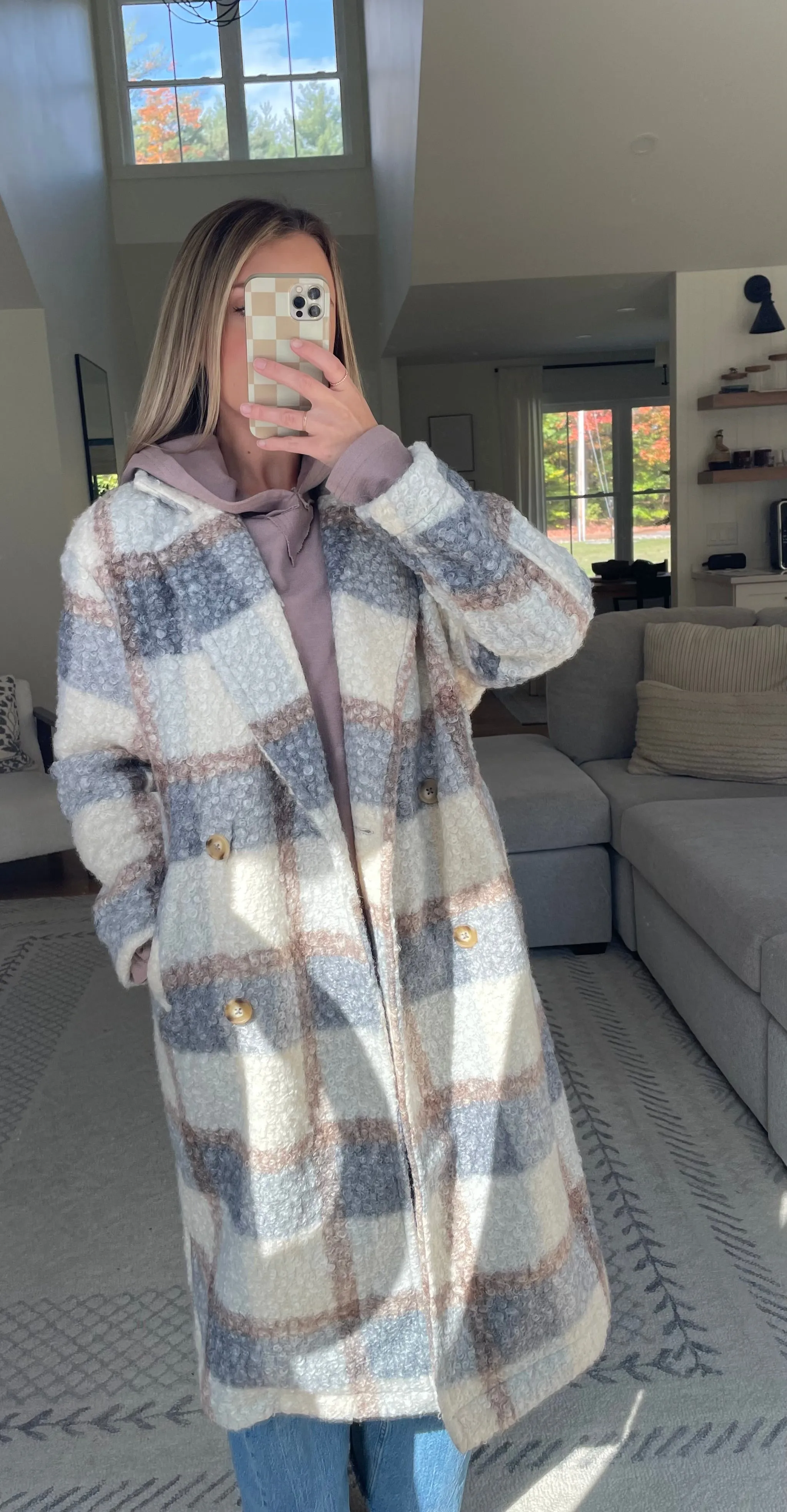 Teddy Longline Coat // Silver Mix