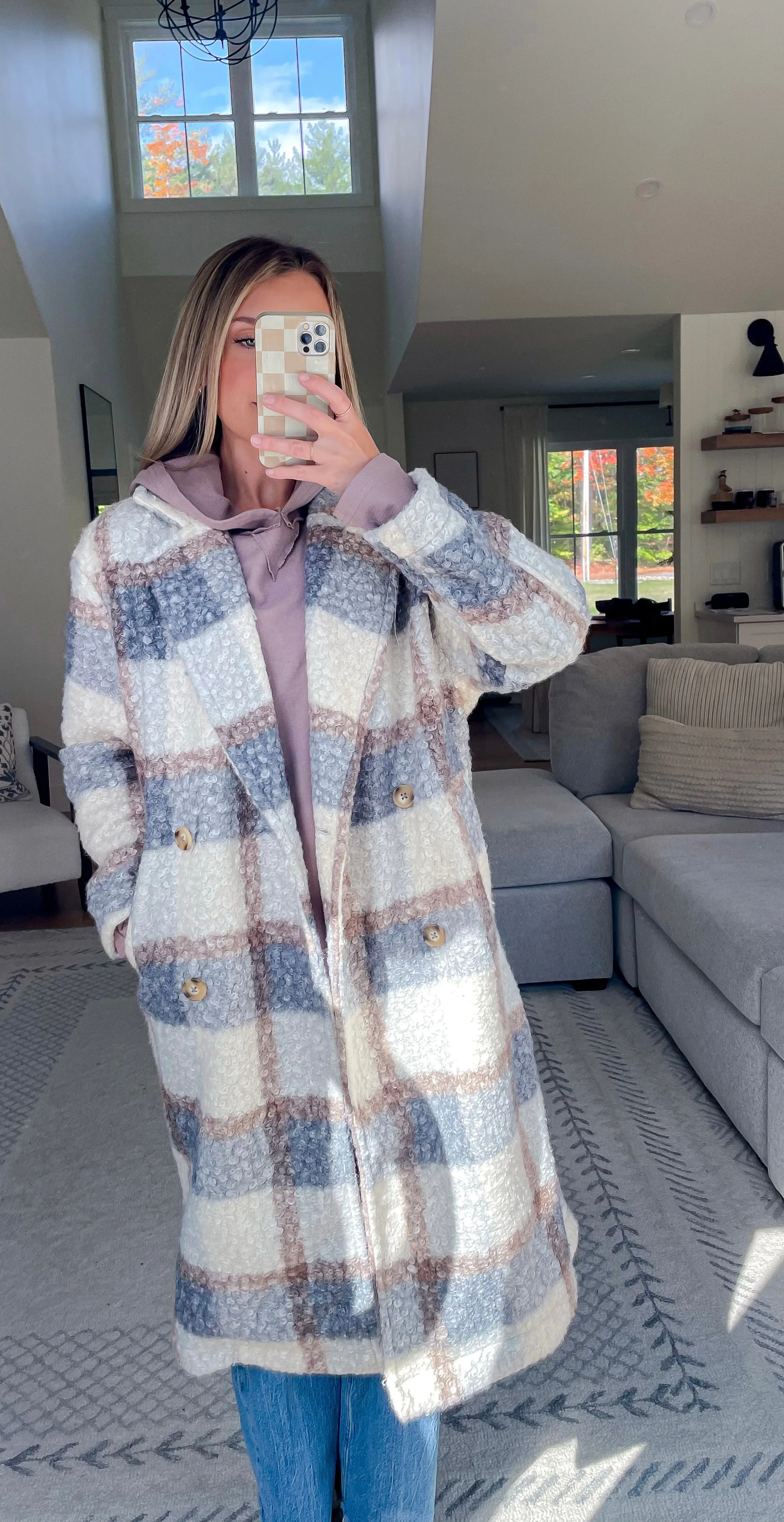 Teddy Longline Coat // Silver Mix