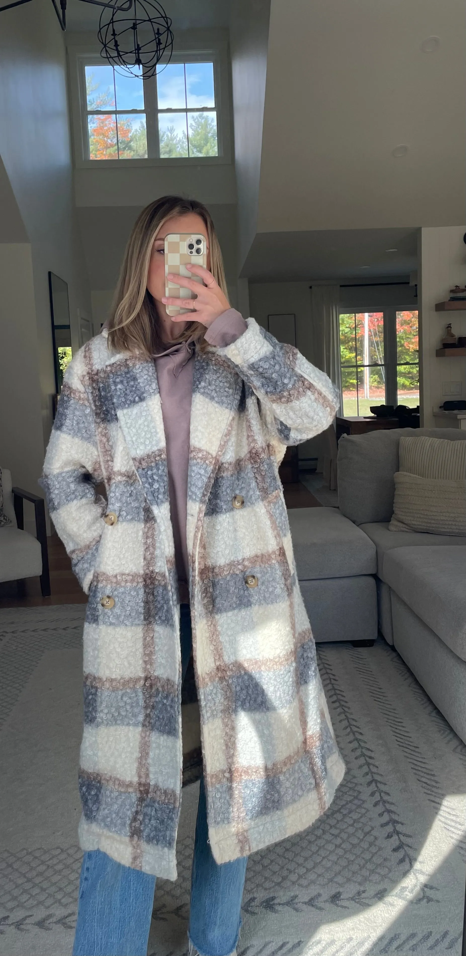 Teddy Longline Coat // Silver Mix